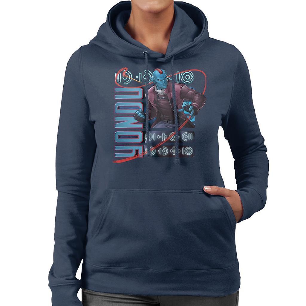 Marvel Guardians Of The Galaxy Cartoon Yondu Women's Hooded Sweatshirt Navy Blue X-Large