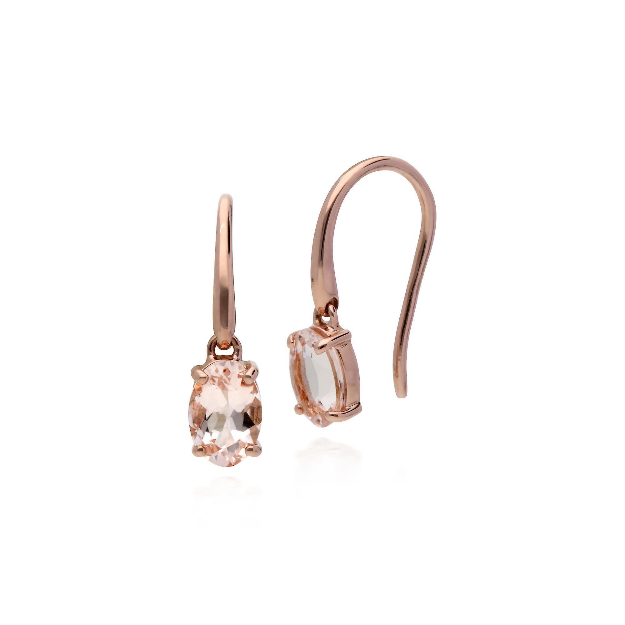 Gemondo Classic Oval Morganite Drop Fish Hook Earrings In 9ct Rose Gold 135E1425029 Pink One Size