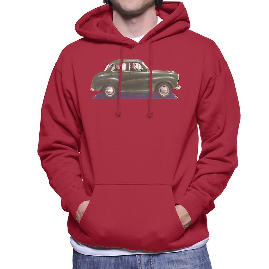 Austin A35 Green British Motor Heritage Men's Hooded Sweatshirt Cherry Red Large