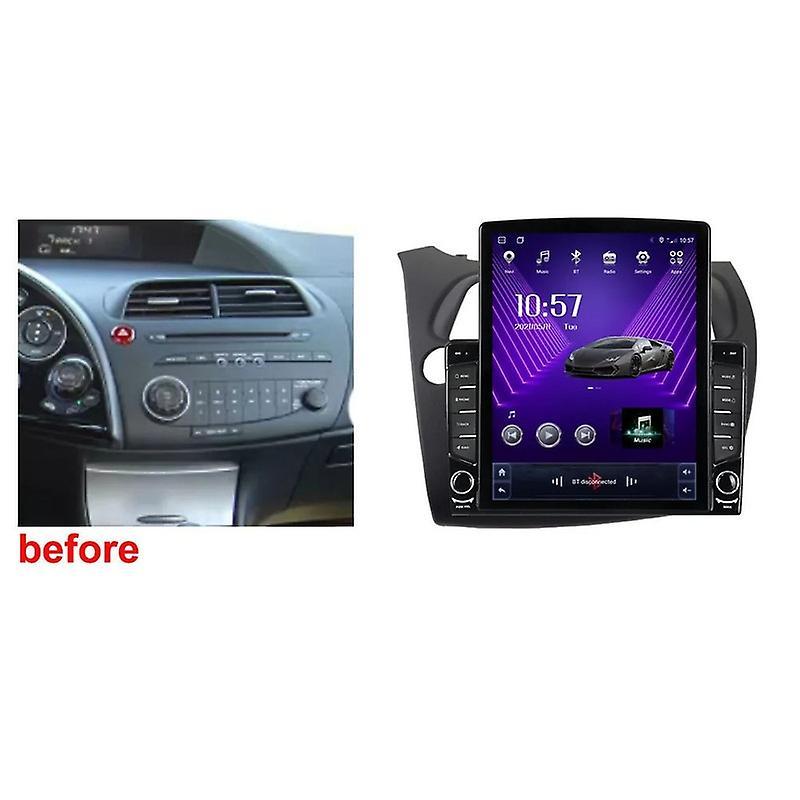 JIULUNET Android For Honda Civic Hatchback 2006-2012 Tesla Type Multimedia Stereo Car DVD Player Navigation