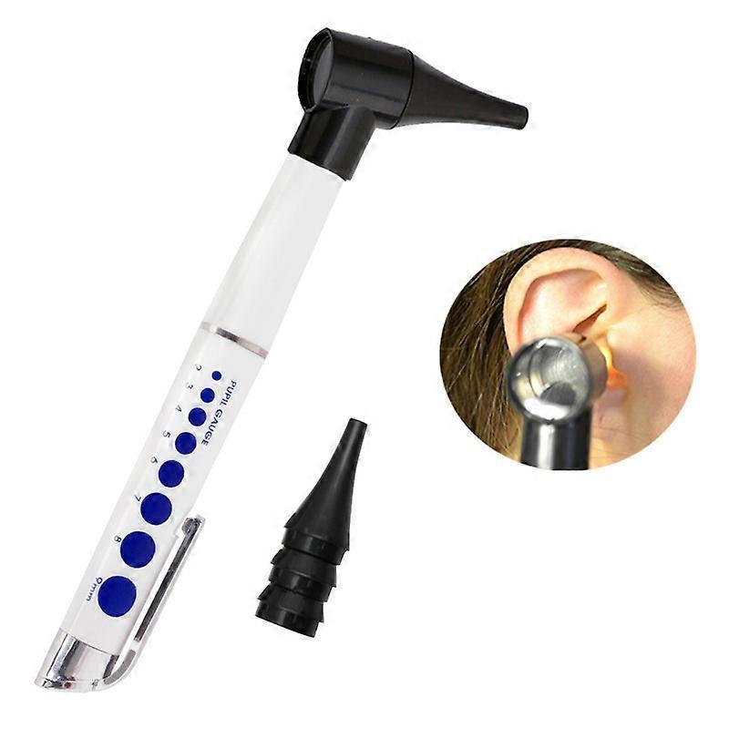 Scsrbsm Ear Care Diagnostic Otoscope LED Magnifying Glass Clinical Ear Care Flashlight Clinic Set Without Battery Batteries Not Included