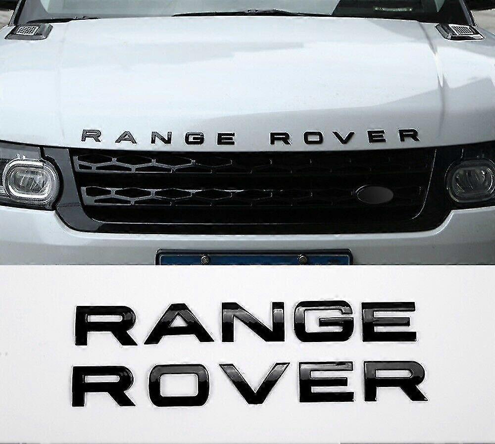 Sichuan Chuanqia Trading Gloss black range rover front grill bonnet badge emblem and back lettering badge (pack of 2)