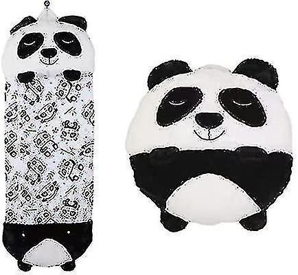 Elriven Cute Panda Sleeping Bag Portable Foldable Animal Sleeping Bag With Soft Pillows All Season Warm Children Children Boys Girls (panda) 165x60cm