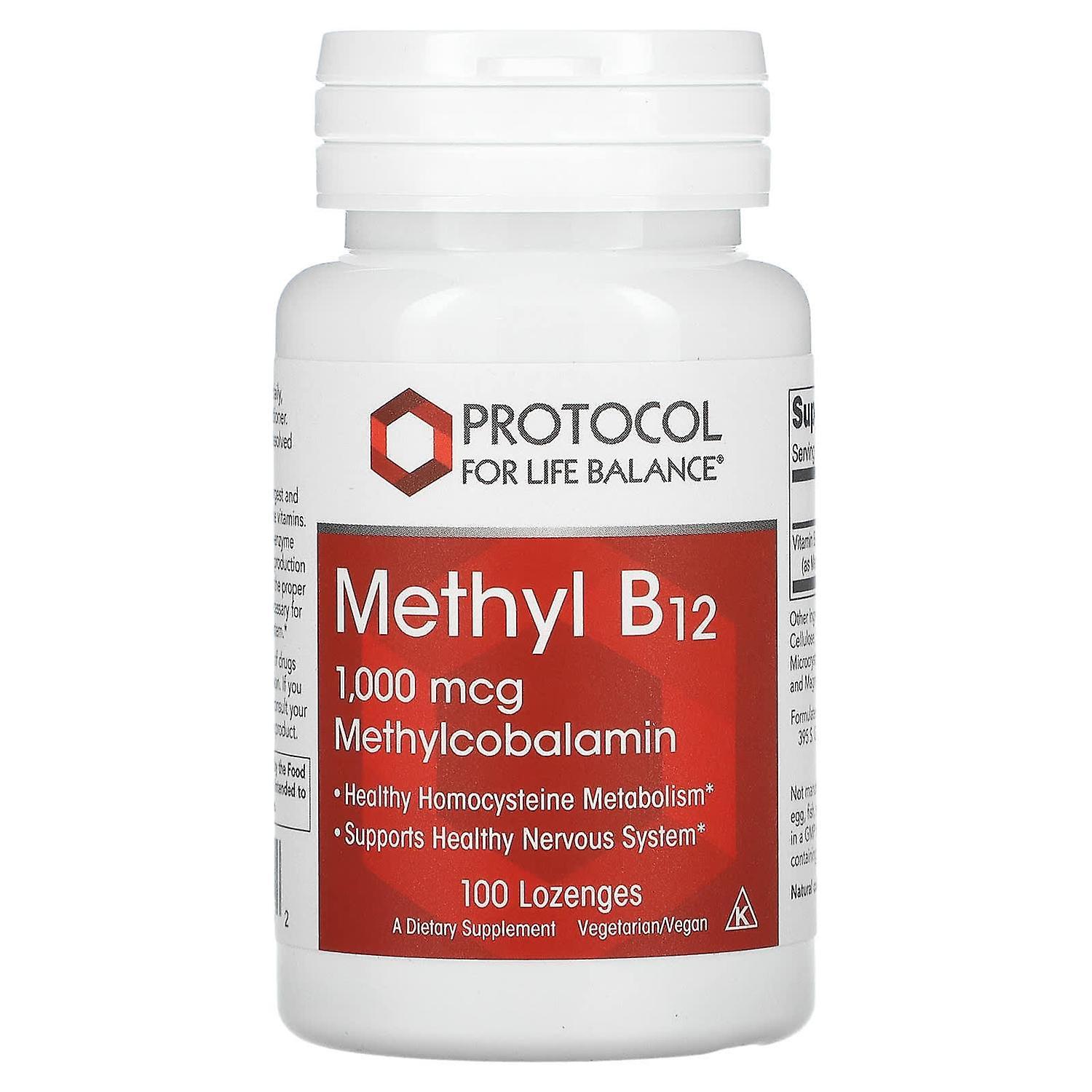 Protocol For Life Balance, Methyl B12, 1,000 mcg, 100 Lozenges