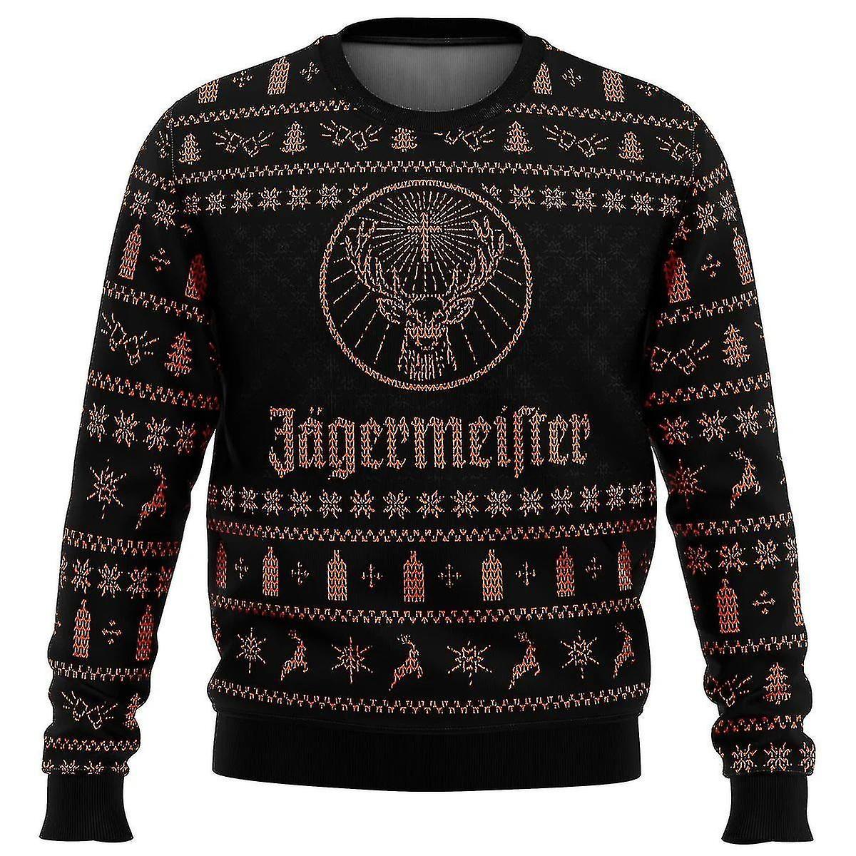 Seenlin Bebetter Jagermeister Ugly Christmas Sweater Pullover Men's 3d Sweatshirt Tops Autumn And Winter Clothing A 2 L