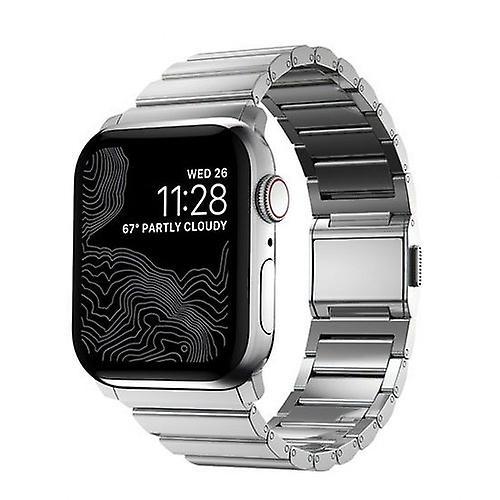 Nomad Strap V2 for Apple Watch 1-9 and SE 42-44-45mm, Silver