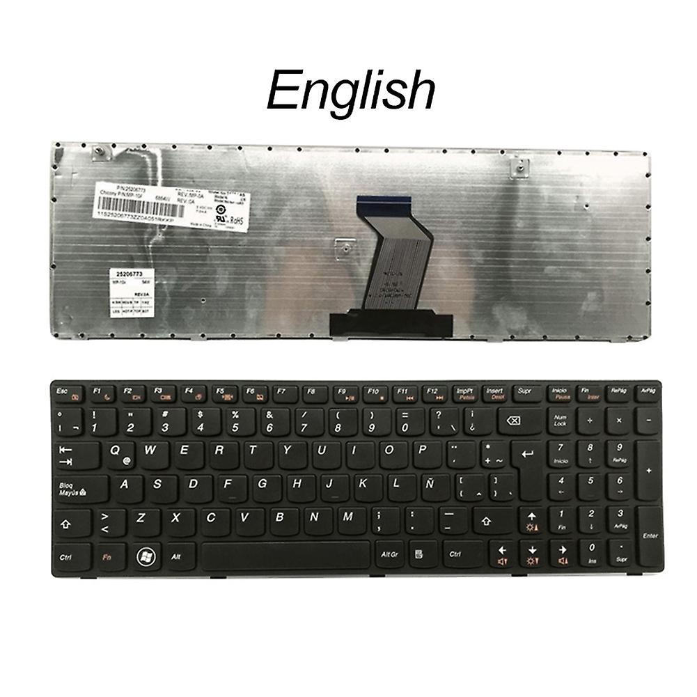 Fiauli English Russian Keyboard for Lenovo G580 Z580A G585 Z585 B580 G780 G590 Laptop Black