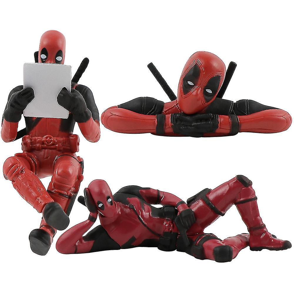 Lequeen 3pcs Deadpool Figures Toys, Collectible Model Doll Table Decoration Shelf Ornaments Minifigures Gift For Fans Kids