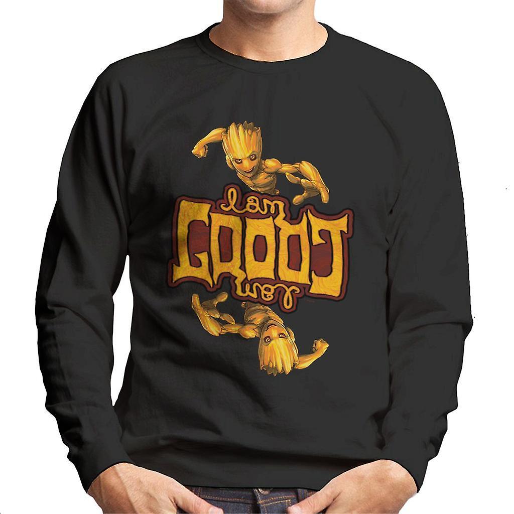 Marvel Guardians Of The Galaxy I Am Groot Symmetry Men's Sweatshirt Black Small