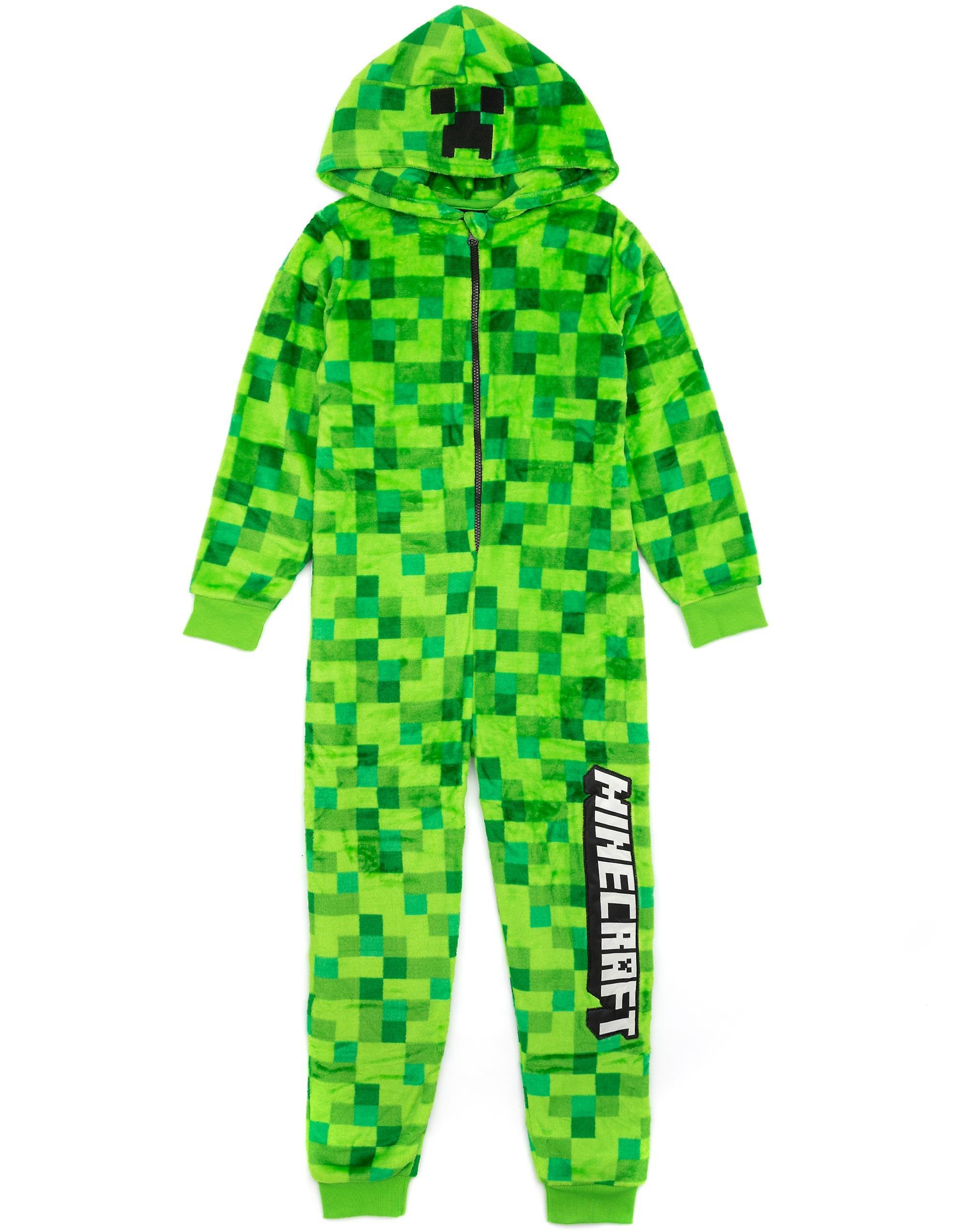 Vanilla Underground Minecraft Unisex Kids Onesie Green Pixelate Creeper 12-13 Years