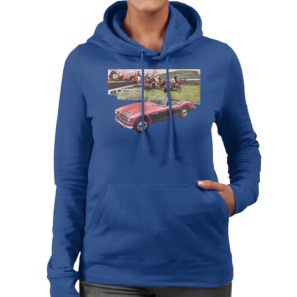 Austin Healey Sports Horses Jump British Motor Heritage Women's Hooded Sweatshirt Royal Blue XX-Large