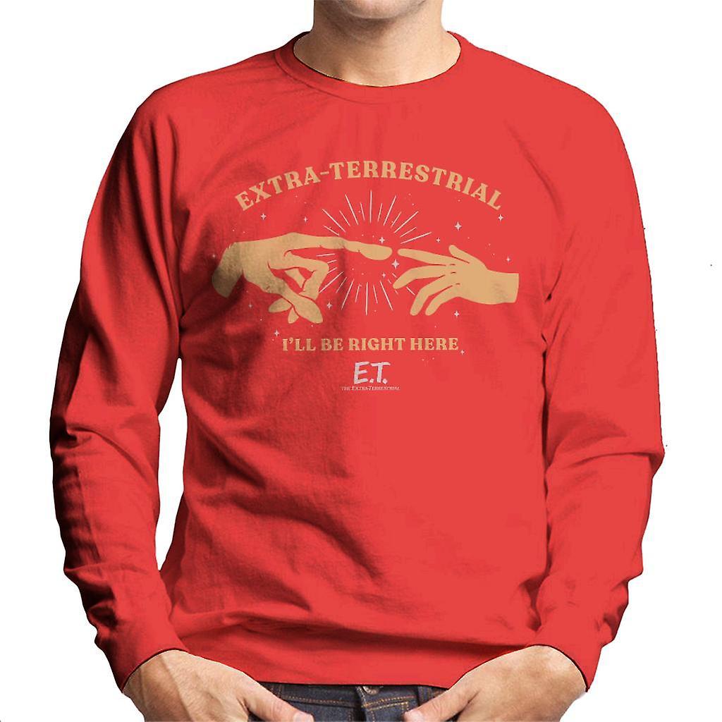 E.T. E.T. The Extra Terrestrial Ill Be Right Here Men's Sweatshirt Red Large