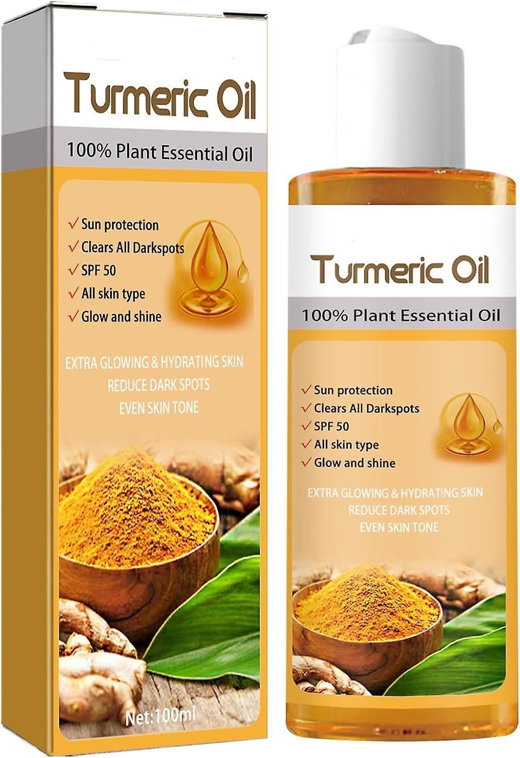 Frusde Turmeric Oil, Turmeric Essential Oil, Turmeric Serum Dark Spot Removal, Firming Anti Aging Face Oil and Serum, Smooth Skin Tone & Oil Contro...