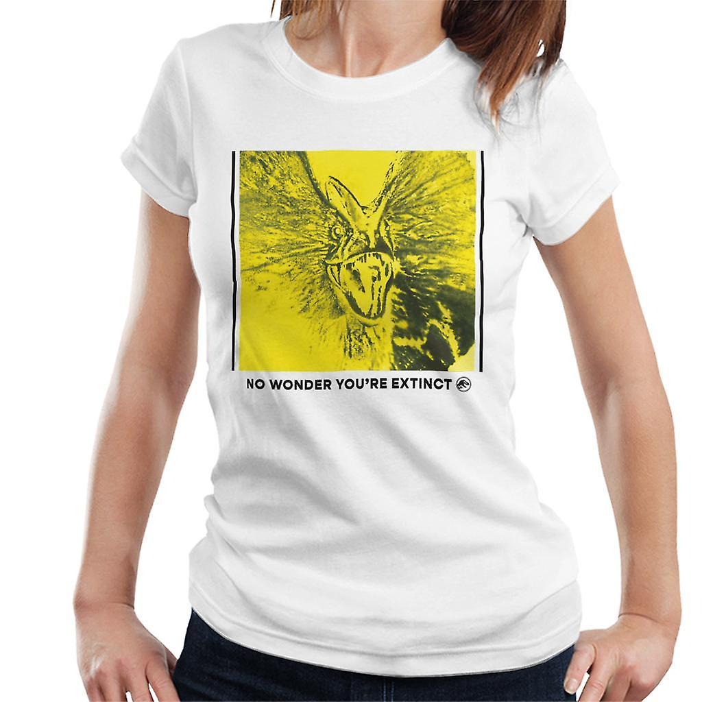 Jurassic Park Dilophosaurus No Wonder You Are Extinct Women's T-Shirt White X-Large