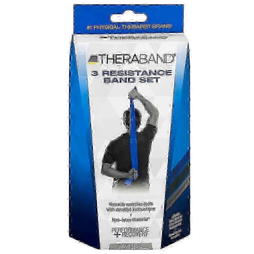 Theraband 3 resistance band set, advanced, 3 ea