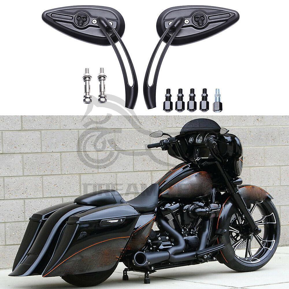 Motor Vehicle Mirrors Motorcycle Skull Teardrop Rearview Side Mirrors For Harley Street Glide Special Sportster 1200 883 Rear View Mirrors Accessor...