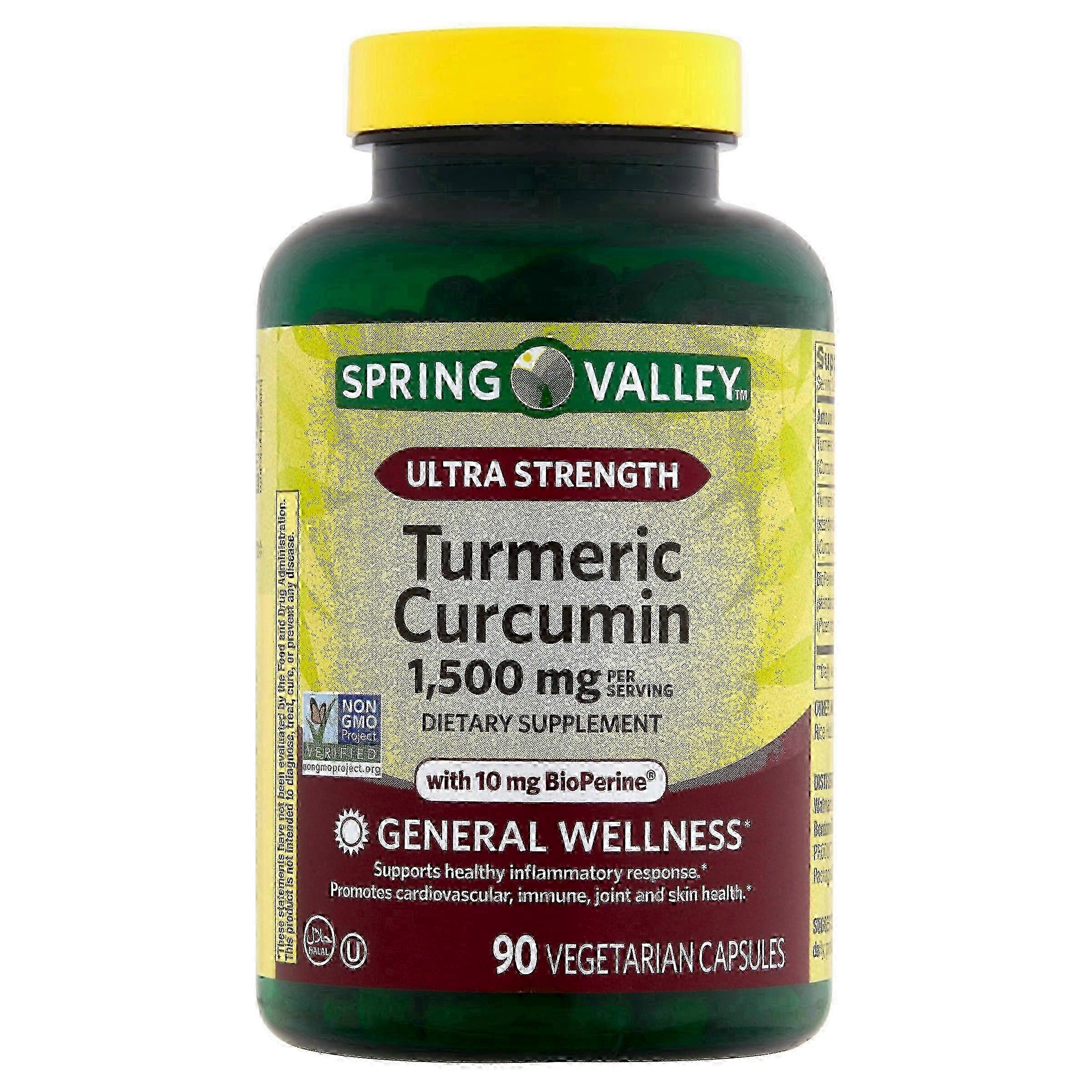 Spring Valley Ultra Strength Turmeric Curcumin, 1500 Mg, Diet Supplement, 90 Ea