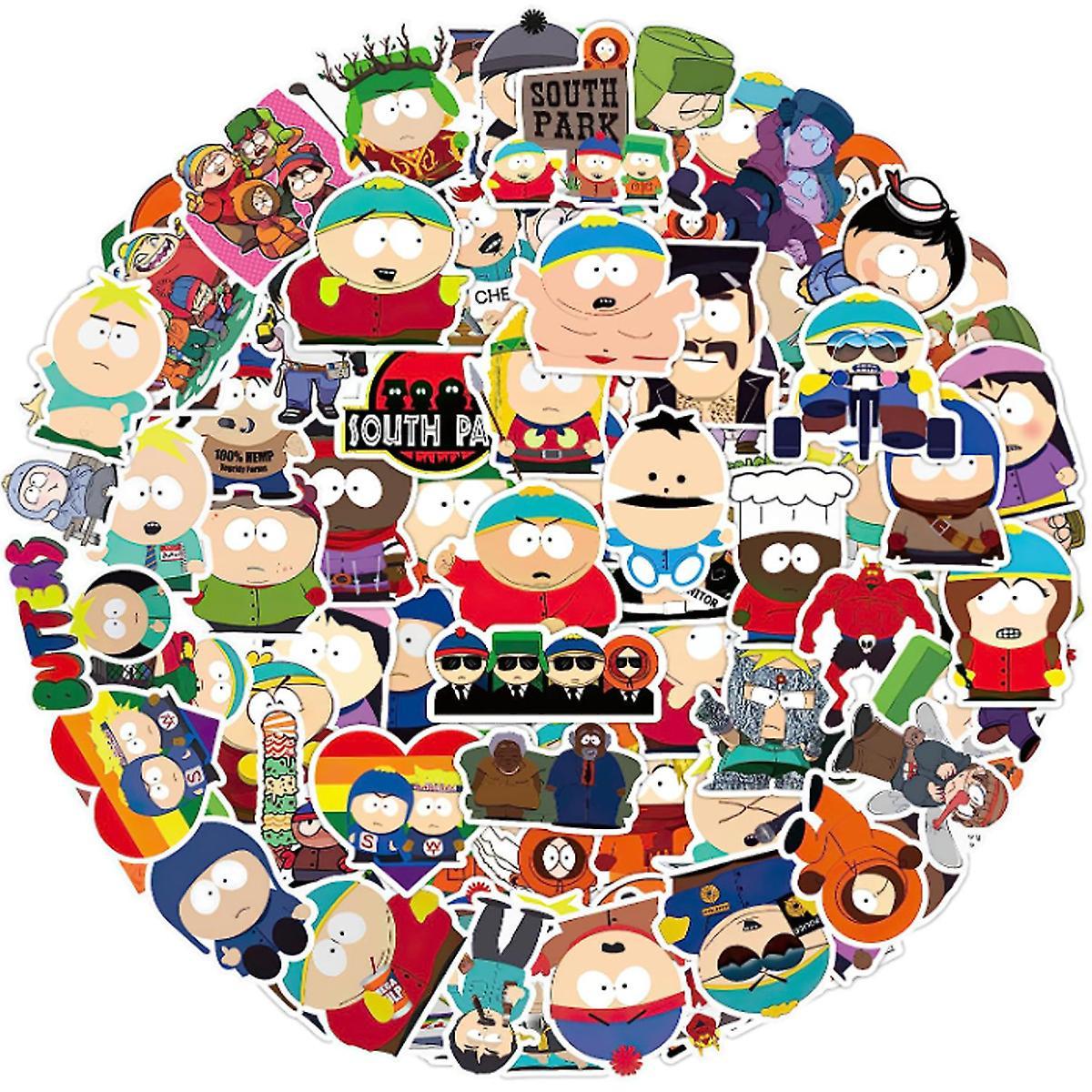 Kxj-100pcs South Park Stickers Pack Trendy Vinyl Stickers Decal Of Funny Cartoon Characters For Water Bottles,laptops, Skateboards - Perfect Bulk Stic