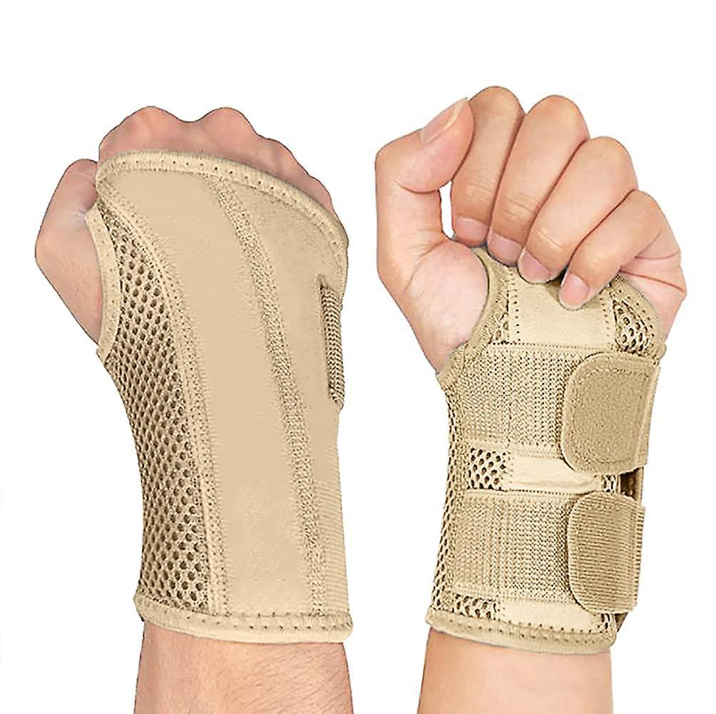 Phwj Right Hand + Left Hand S/mbreathable Wrist Brace With Metal Splint Stabilizer For Men And Women Adjustable Wrist Brace For Arthritis, Tendinit...