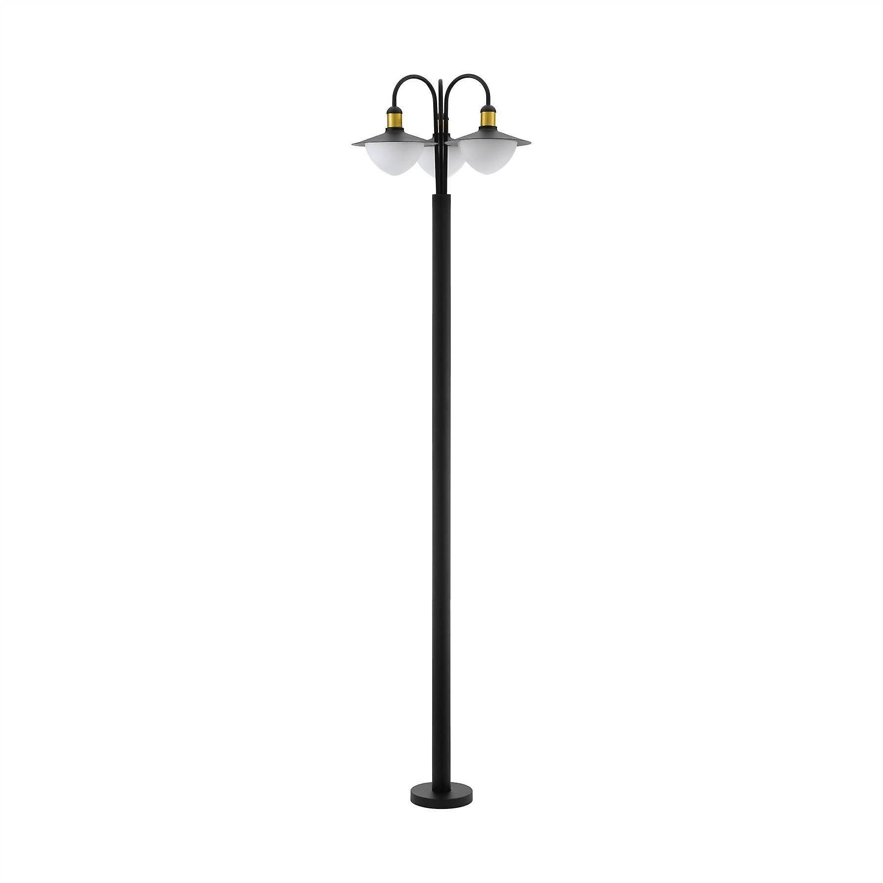 Eglo Lighting Sirmione 3 Light Outdoor Lamp Post Black, Gold IP44, E27