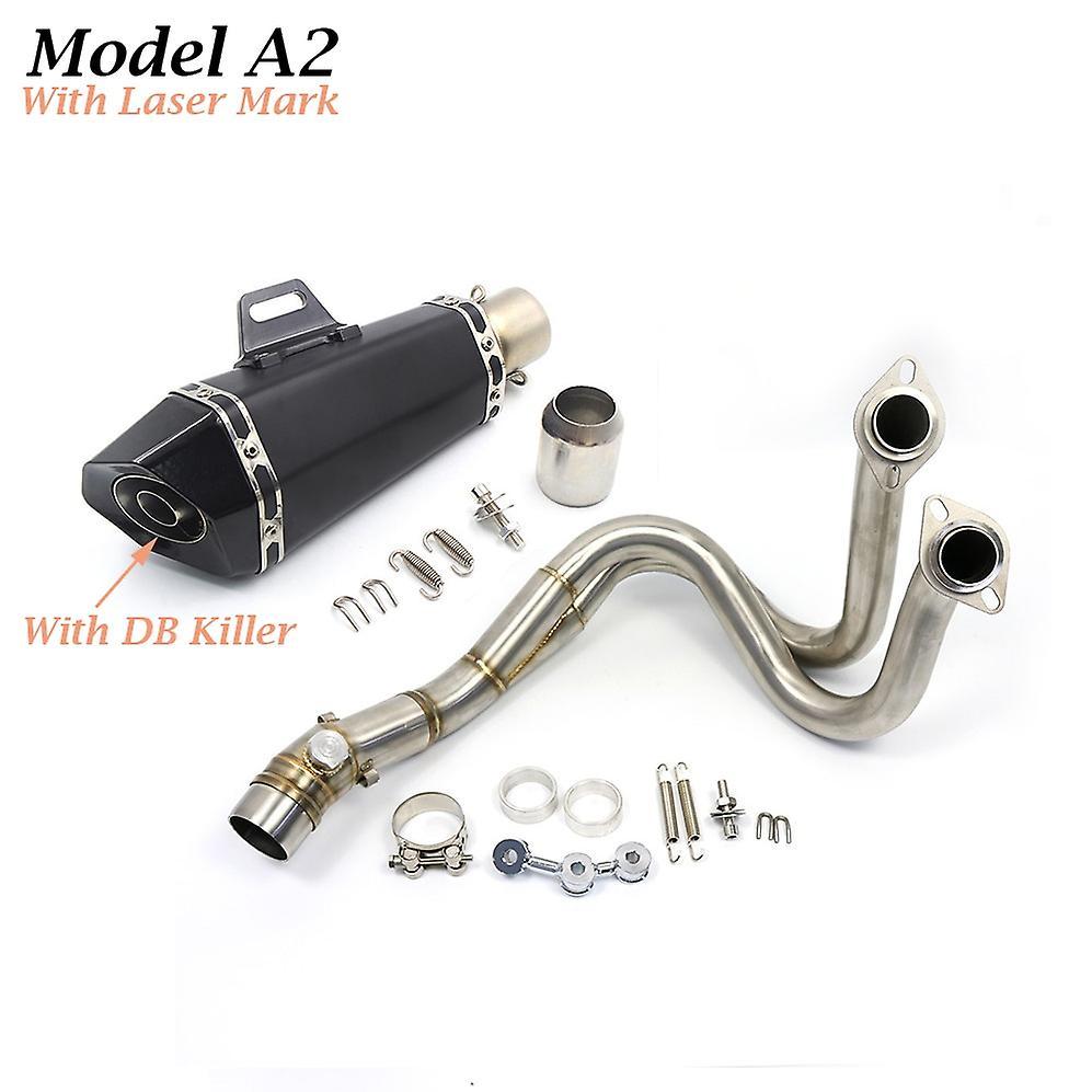 Arysiedder For Kawasaki ER6N ER6F Versys 650 Z650 Ninja 650 Motorcycle Exhaust Escape Moto Full Systems Muffler DB Killer Front Link Pipe A2