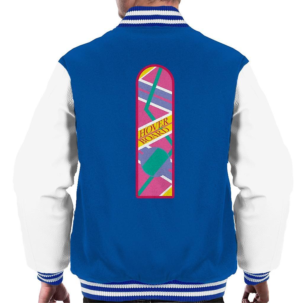 Back to the Future Hoverboard Classic Design Men's Varsity Jacket Royal/White X-Large