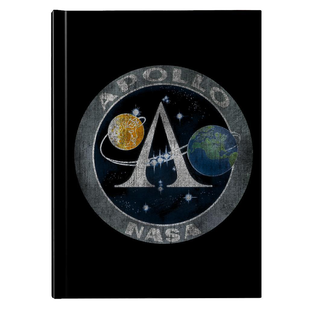 NASA Apollo Program Logo Badge Distressed Hardback Journal Black 13 x 18.5 cm