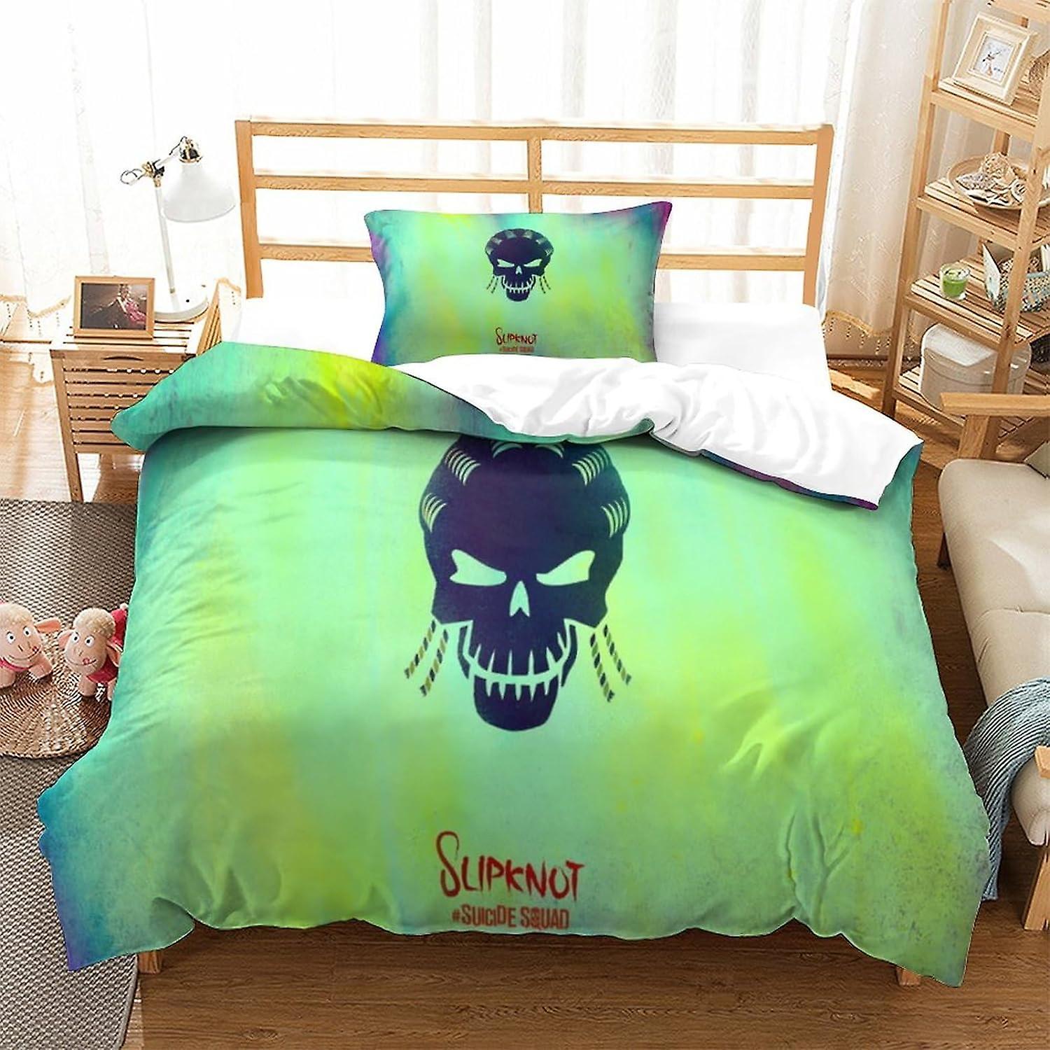 Kerota 3D Slipknot Bedding Duvet Cover Soft Microfiber Bedding Set Boys Kids Adults Duvet Cover Set with Pillowcases Single135x200cm