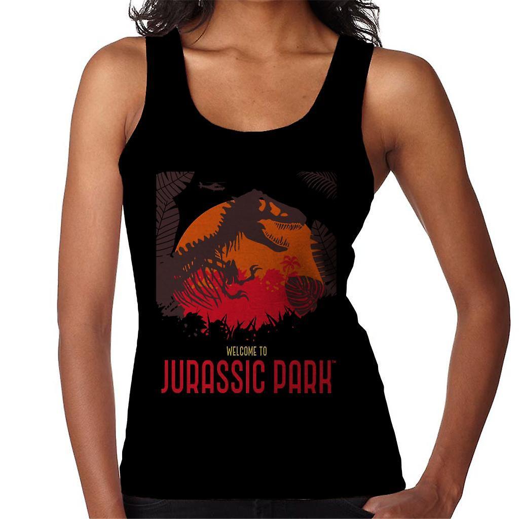 Jurassic Park Welcome To Jurassic Park T Rex Silhouette Women's Vest Black Small