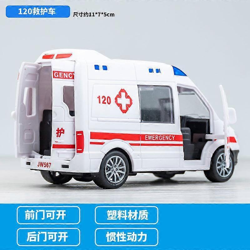 Toy Cars 1:32 High Hospital Simulation Ambulance Hospital Rescue Metal Cars Model Pull Back with Sound and Light Alloy Diecast Car Toys E