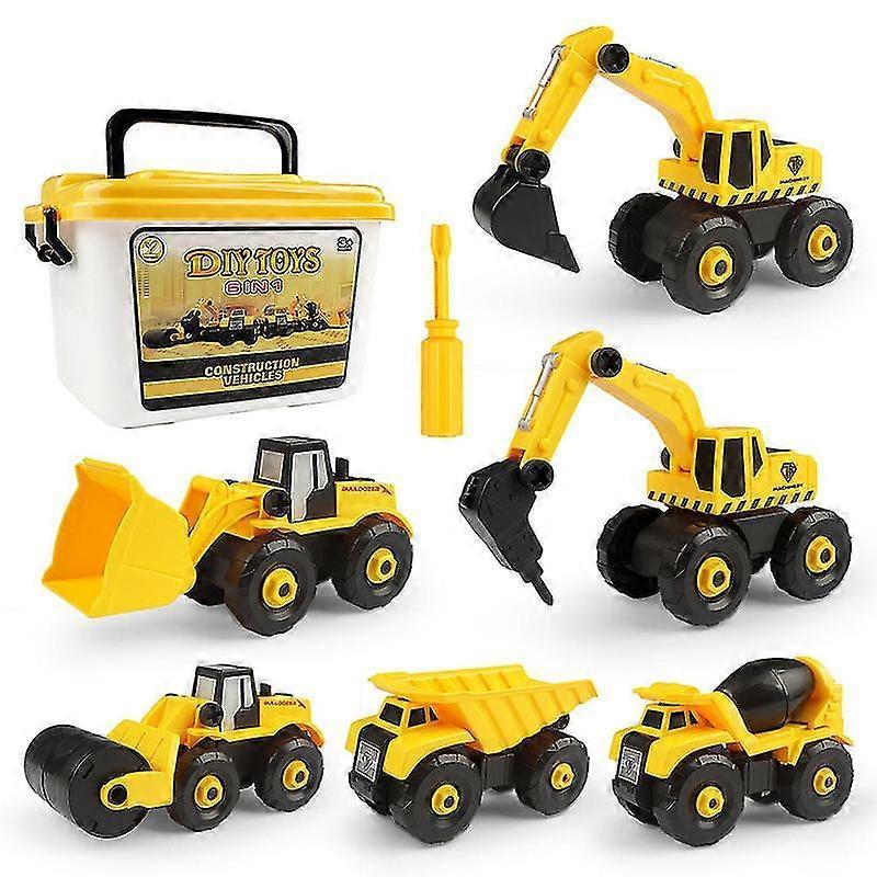 Aiducho Take-apart Construction Vehicles Excavators Truck Toy Diy Building Educational Gift Toys For Boys Girls