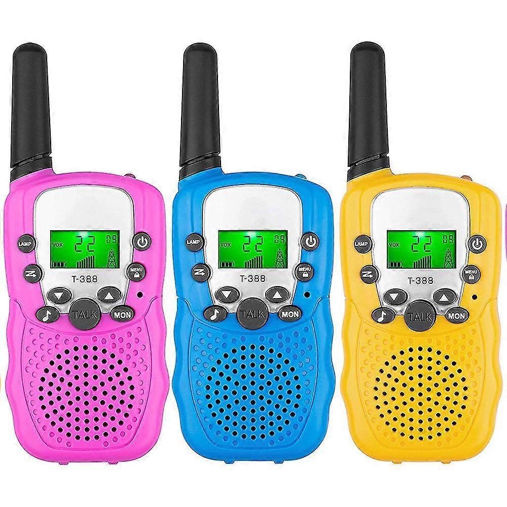 Asiv Kids Walkie Talkies 3 Pack, 3 Miles Long Range With Backlit Lcd Flashlights Walkie Talkies For Kids Age 3-12 Year Old, 2 Way Radio Toys For Bo...