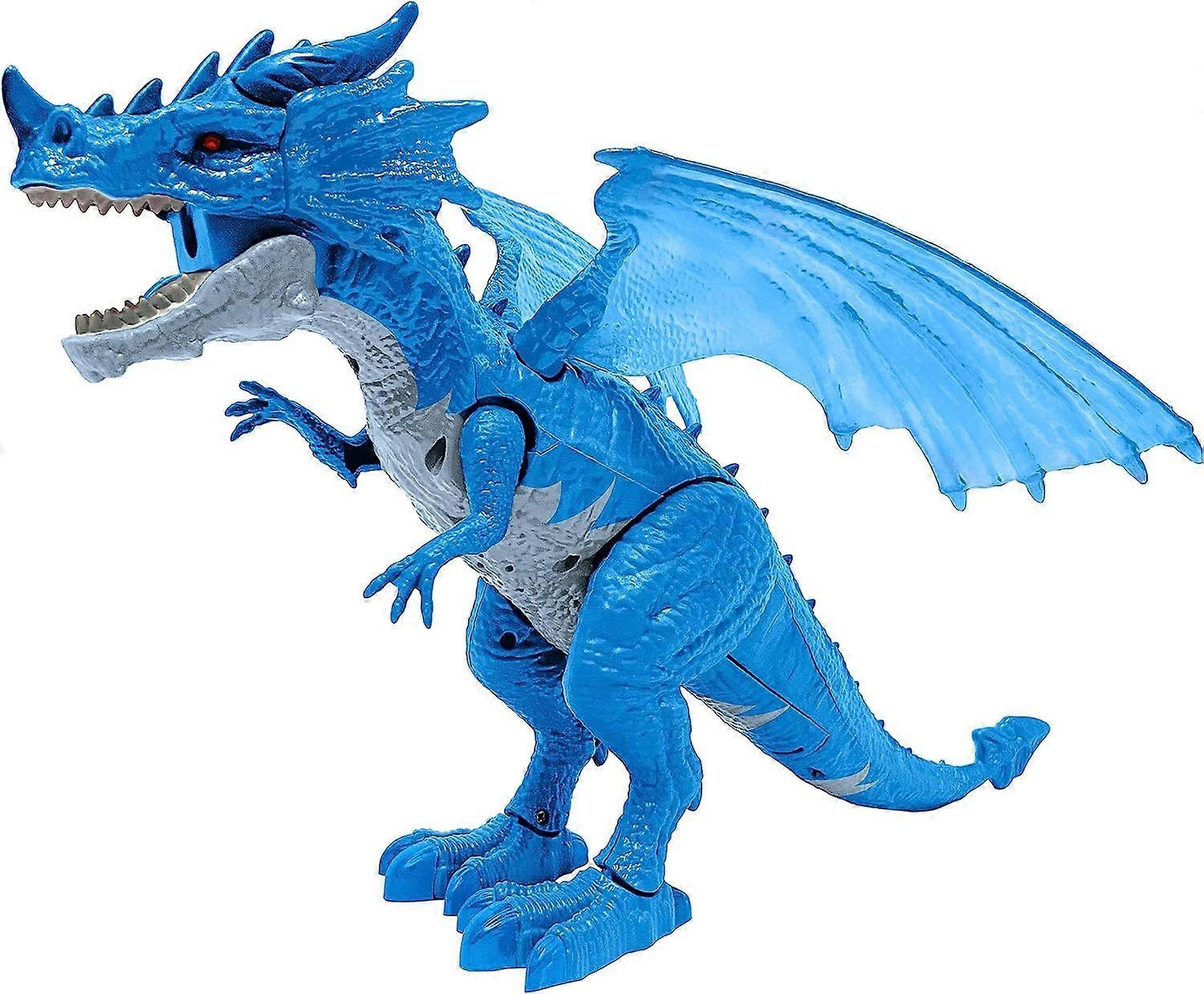 Lertenys Smoke-breathing standing dragon toy with walking motion, lights and roaring sound effects