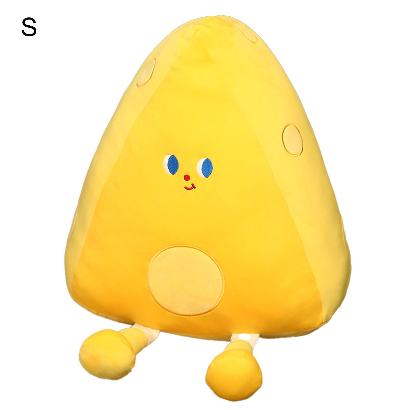 SIJIALI Cheese Plush Toy Comfortable High Elasticity 3D Simulation Cake Plush Food Pillow Toy for Kids Yellow S