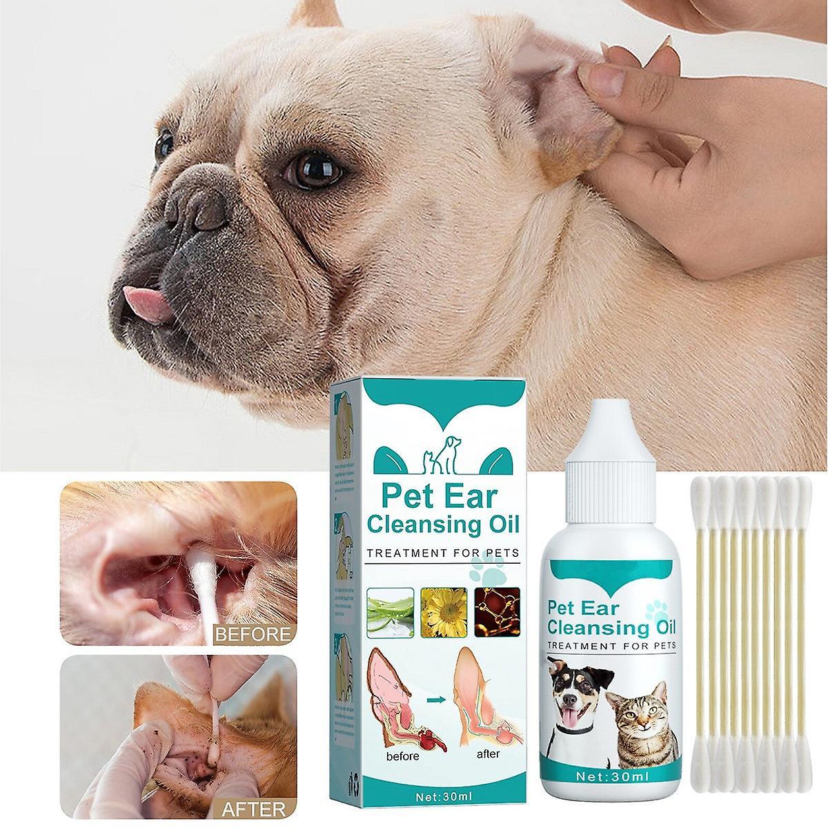 Frusde Ear Mite Drops, Ear Cleaner For Dogs And Cats, Pet Ear Cleansing Oil, Effectively Cleanse Prevents Itching 1Pcs