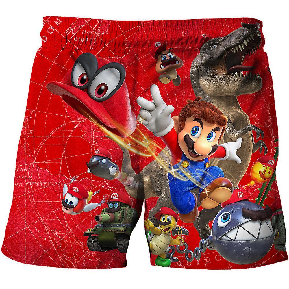 Vicbuy Holiday Super Mario Bro Swim Shorts Swimming Trunks Swimwear Summer Beach Pool Surf 5-10 Years Kids Boys Super Mario D 9-10Years