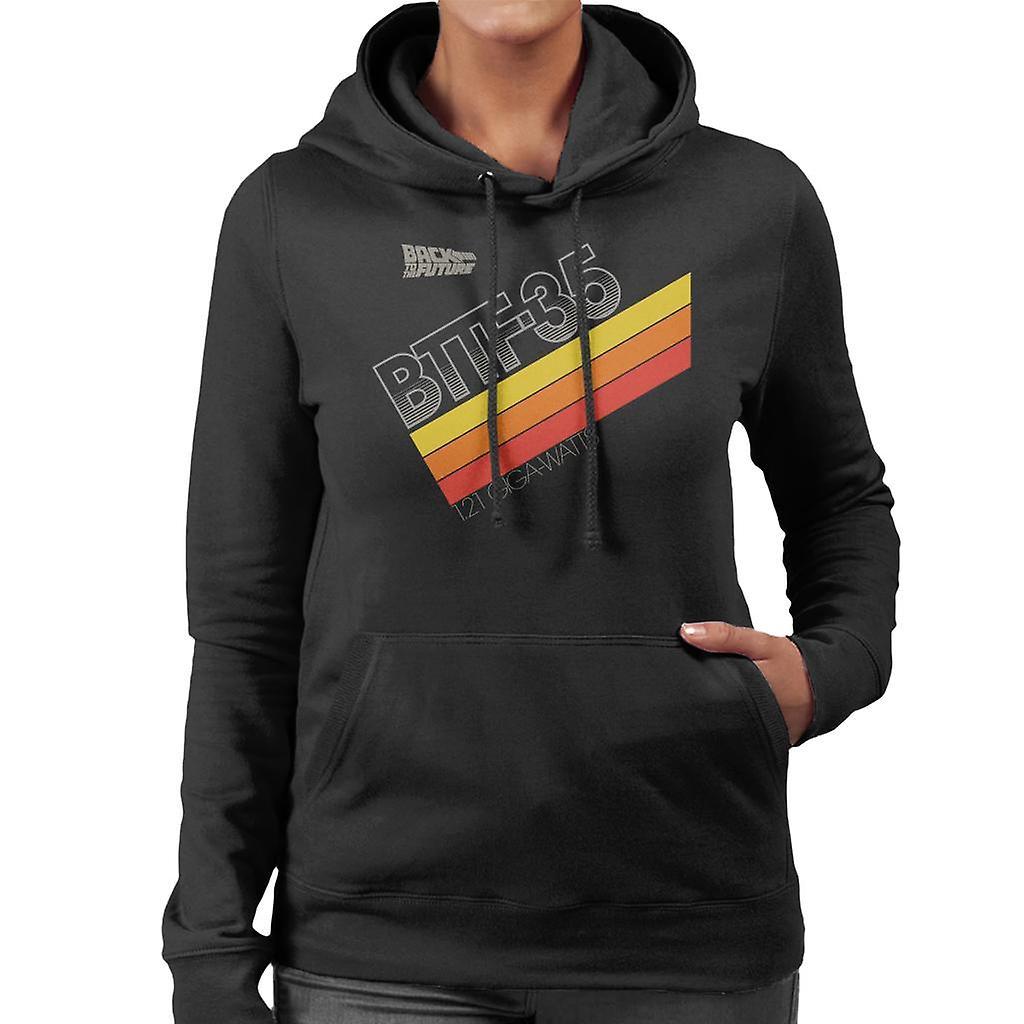 Back to the Future 35th Anniversary 121 Gigawatts Women's Hooded Sweatshirt Black X-Large