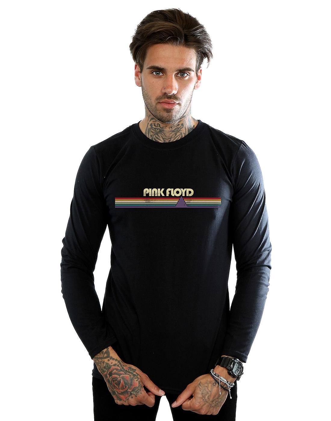 Absolute Cult Pink Floyd Men's Prism Retro Stripes Long Sleeved T-Shirt Black X-Large