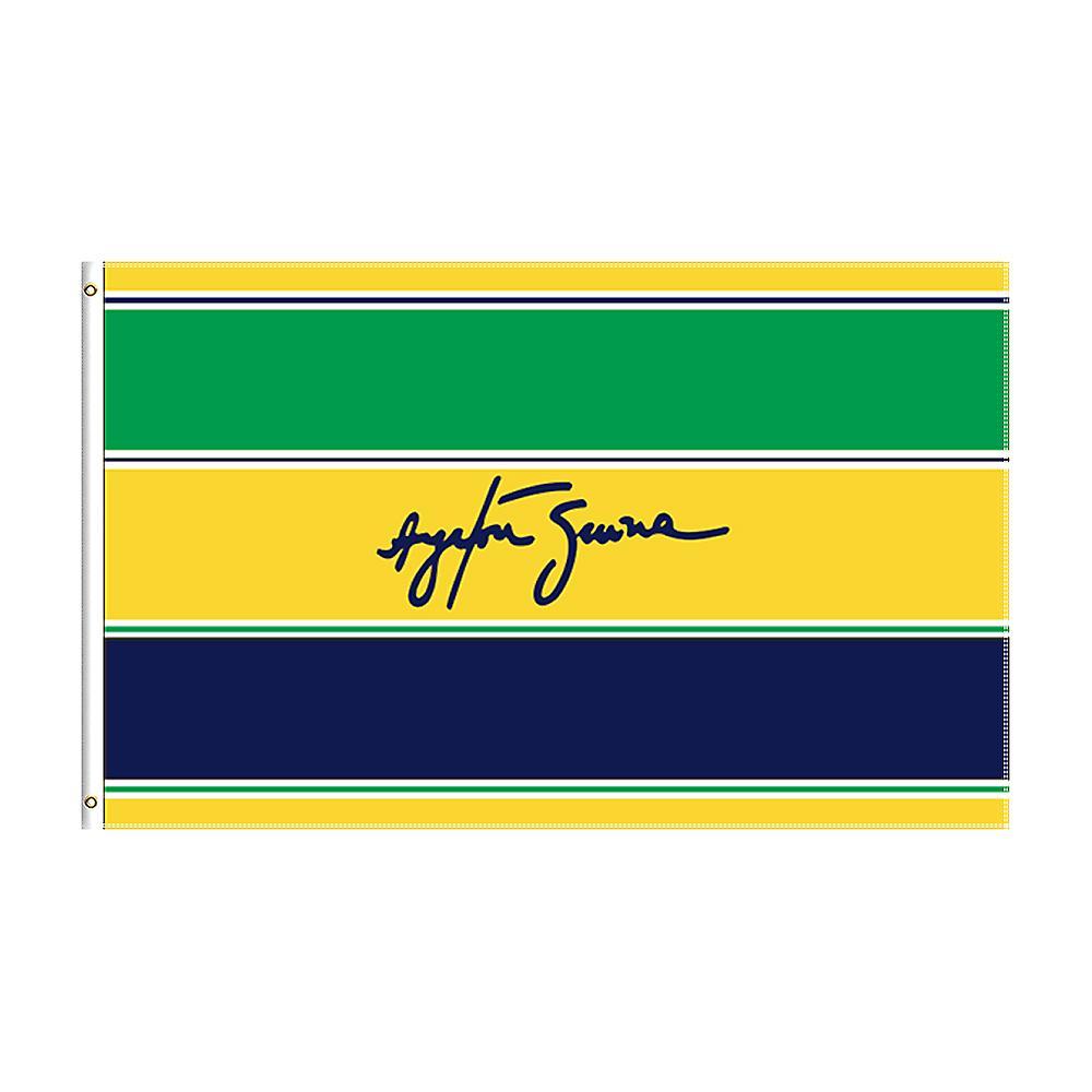 Bicaco 3x5 Ft  Ayrton Senna Flag Polyester Printed Racing Car Banner For Decor 90x150cm B-978