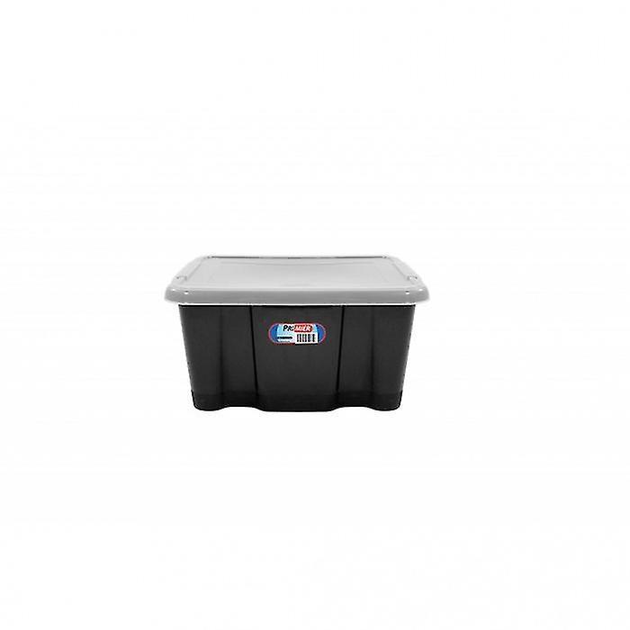 Premier Storage Box And Lid Black/Clear 24L