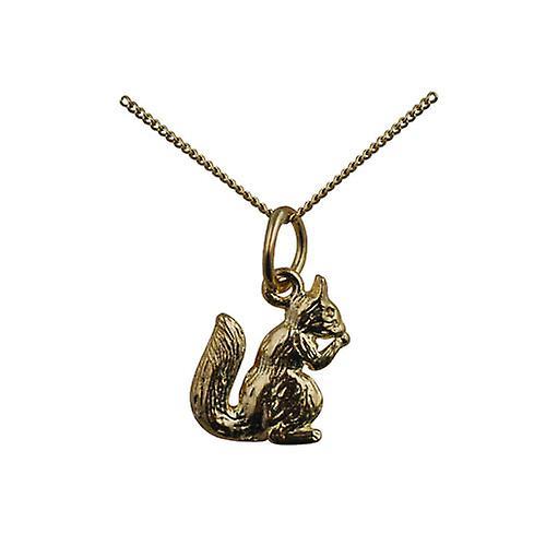 British Jewellery Workshops 9ct Gold 11x9mm sitting Squirrel Pendant with a curb Chain 16 inches Only Suitable for Children