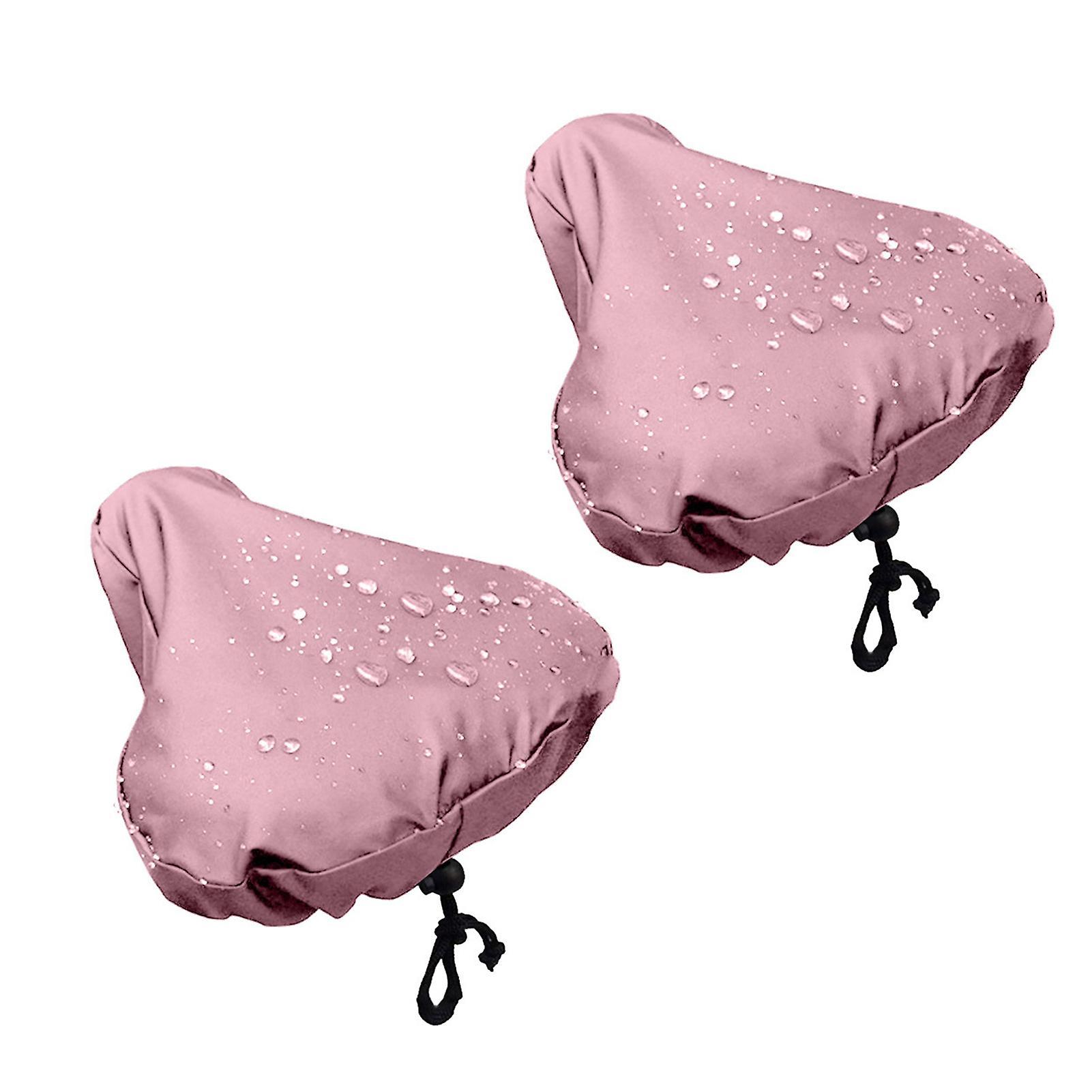 Naievear 2pcs Bike Seat Covers With Drawstring Waterproof Uv Resistant Bicycle Seat Saddle Protector Covers Bike Accessories Pink