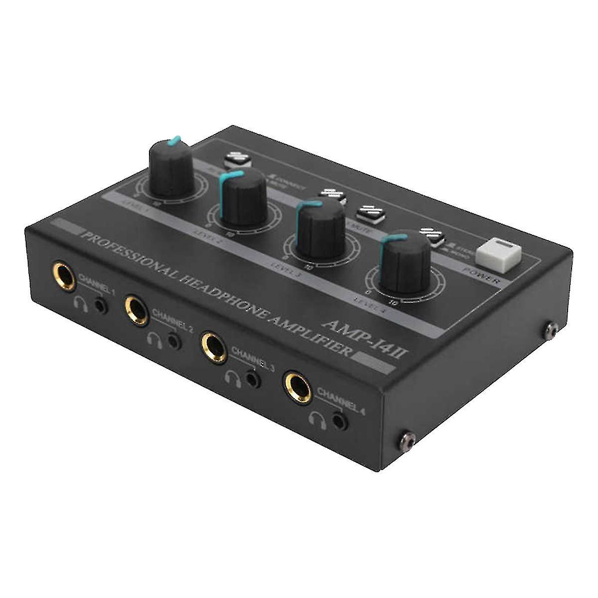 Jnnjv Headphone Amplifier 4-channel Ferroalloy /8 Way Stereo Monitor Set Chargeable Headphone Amplifier-eu Plug