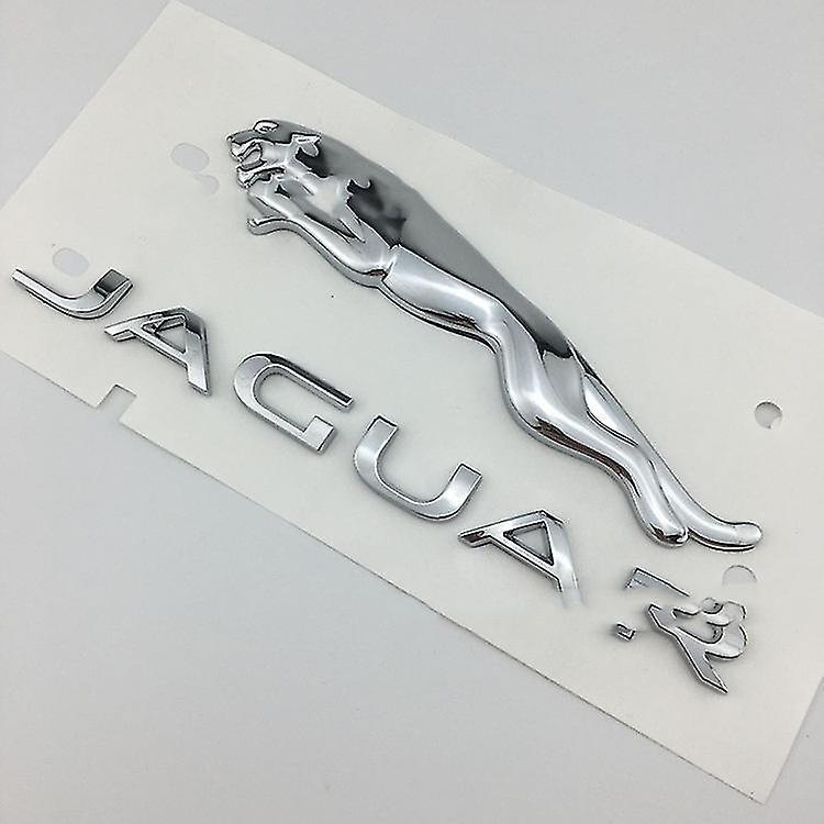 Ssylune Suitable For Jaguar Xj Xjl Xe Xf F-pace F-type Rear Trunk Labeling Leopard English Word Logo (black) Silvery