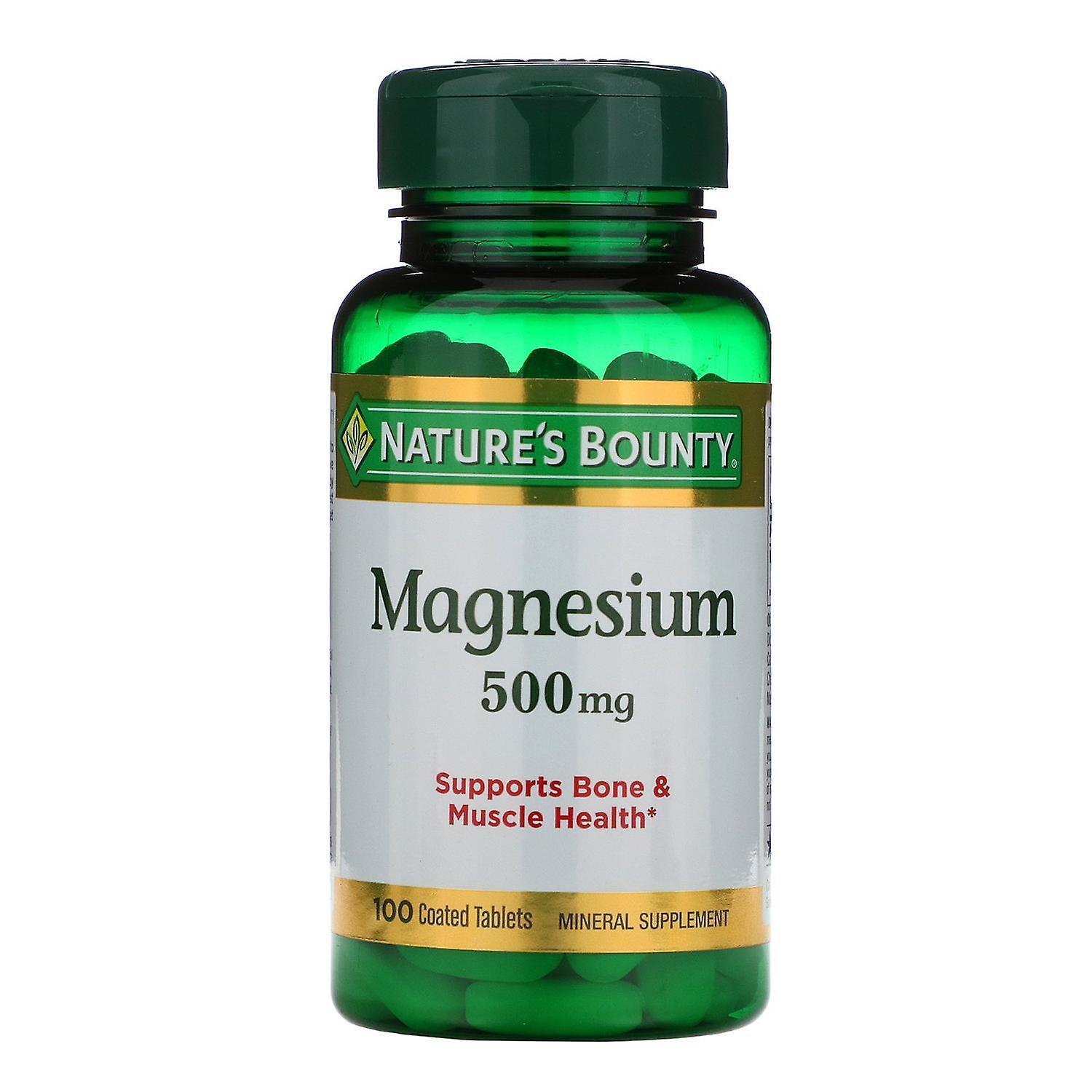 Natures Bounty Nature's Bounty, Magnesium, 500 mg, 100 Coated Tablets