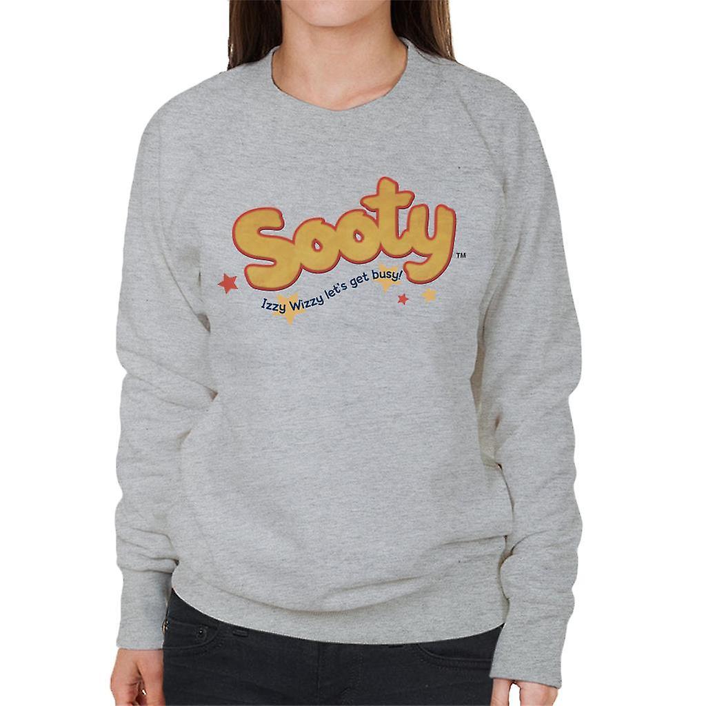 Sooty Text Logo Izzy Wizzy Women's Sweatshirt Heather Grey Large