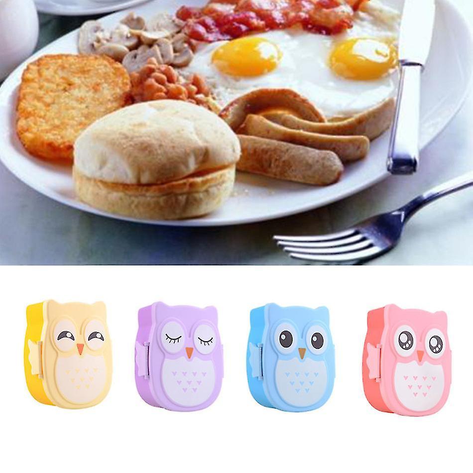 Tianzun Lunch Box,bento Box Kids Lunch Box,plastic Portable Cartoon Owl Lunch Box Food Safe Microwave Storage Container,1pc pink