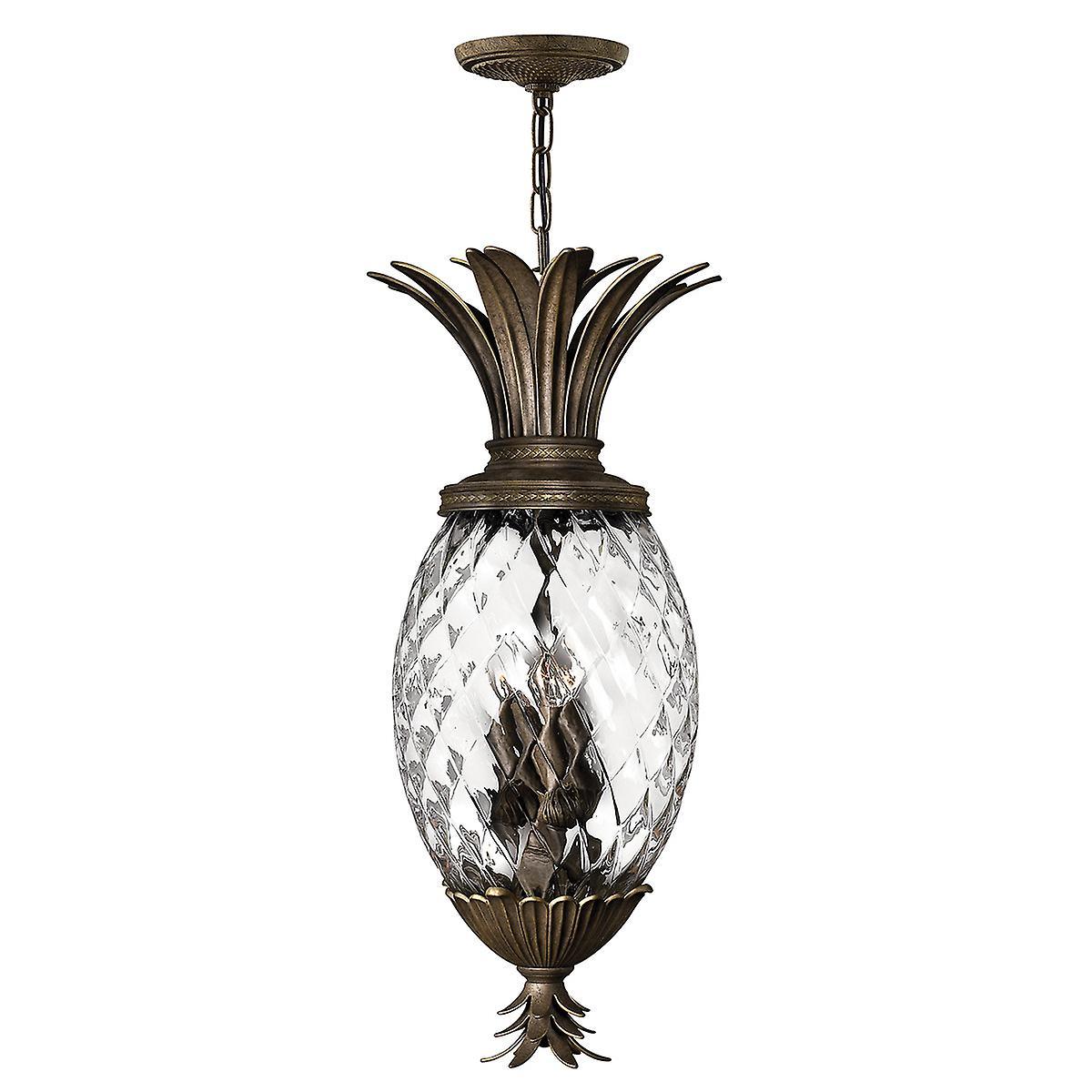 Plantation 4 Light Ceiling Pendant Pearl Bronze E14