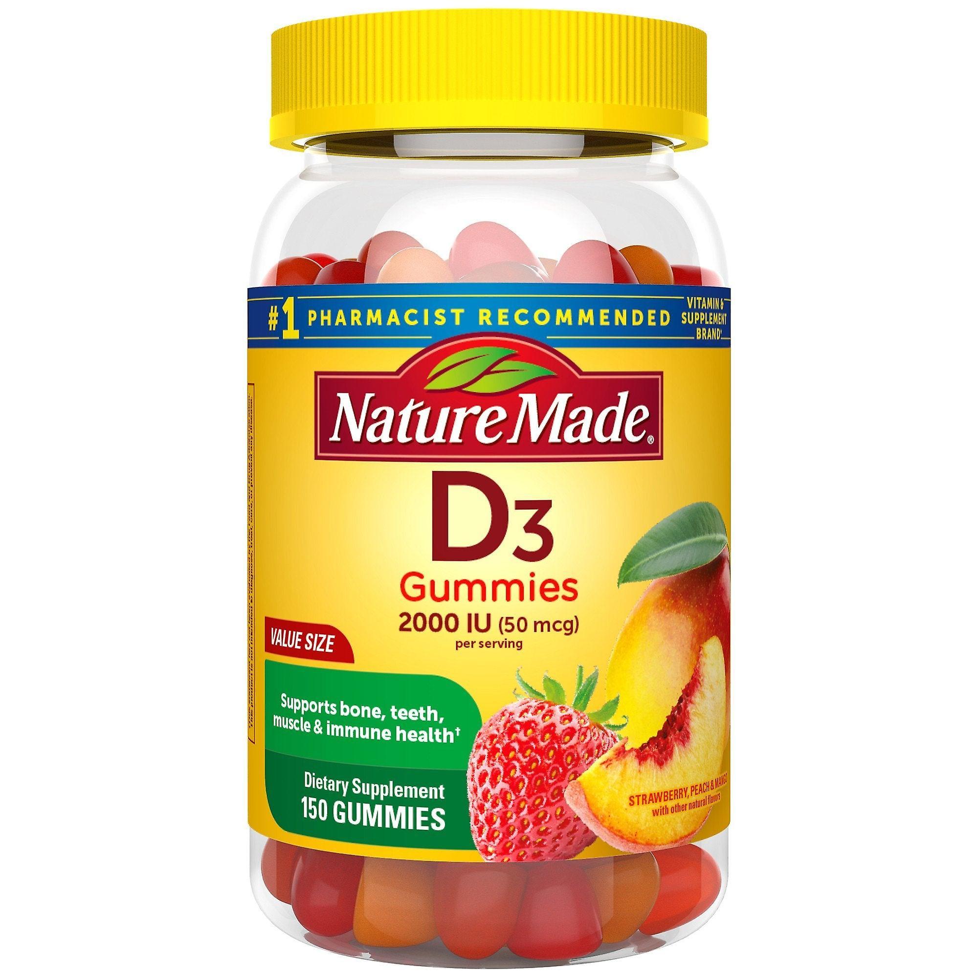 Nature Made Vitamin D3 2000 Iu (50 Mcg) Gummies, 150 Count, Value Size