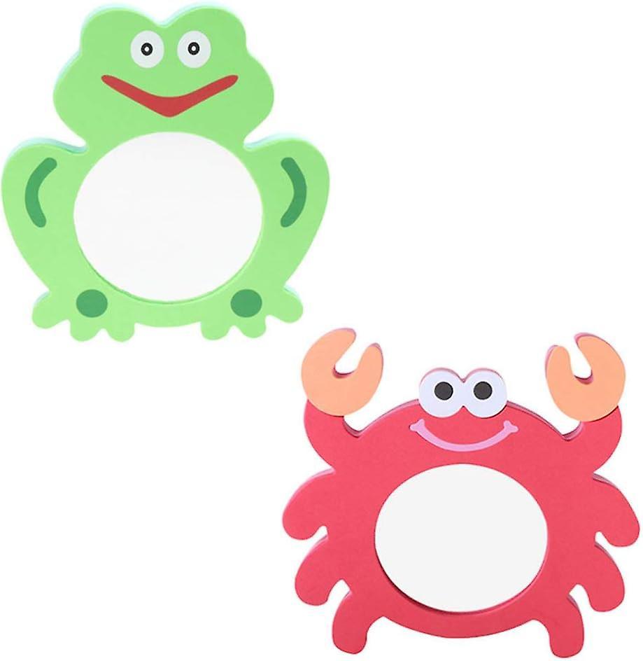 Aiyuego 2pcs Mirror Bath Toy Crab Frog Shape Mirror Baby Bath Toys Funny Bath Time for Kids Toddler Christmas Party Favors